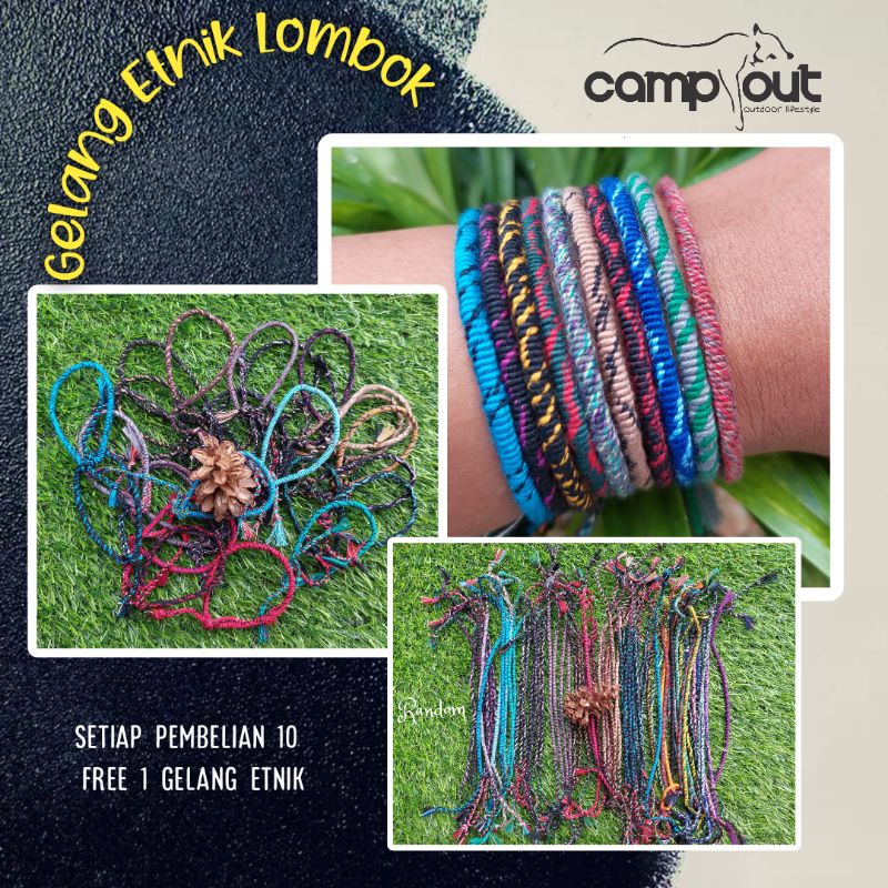 Gelang rajut etnik lombok - Gelang tenun Lombok - Gelang bulat lusut kampung sade - Gelang etnik sade - Gelang pelisit - Gelang Persahabatan -  Gelang Pendaki - Gelang Pria Wanita