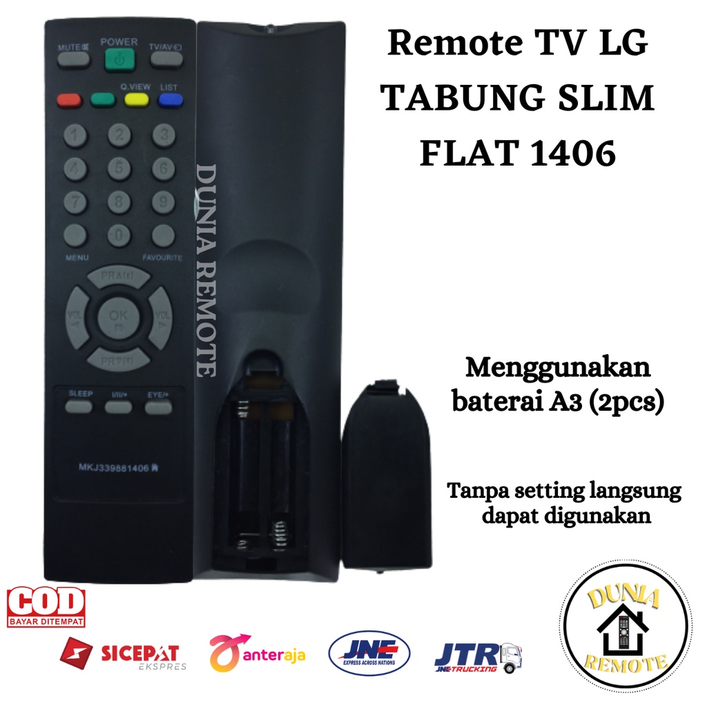 Remot / Remote LG TV TABUNG SLIM FLAT Blackpearl 1406 TANPA setting