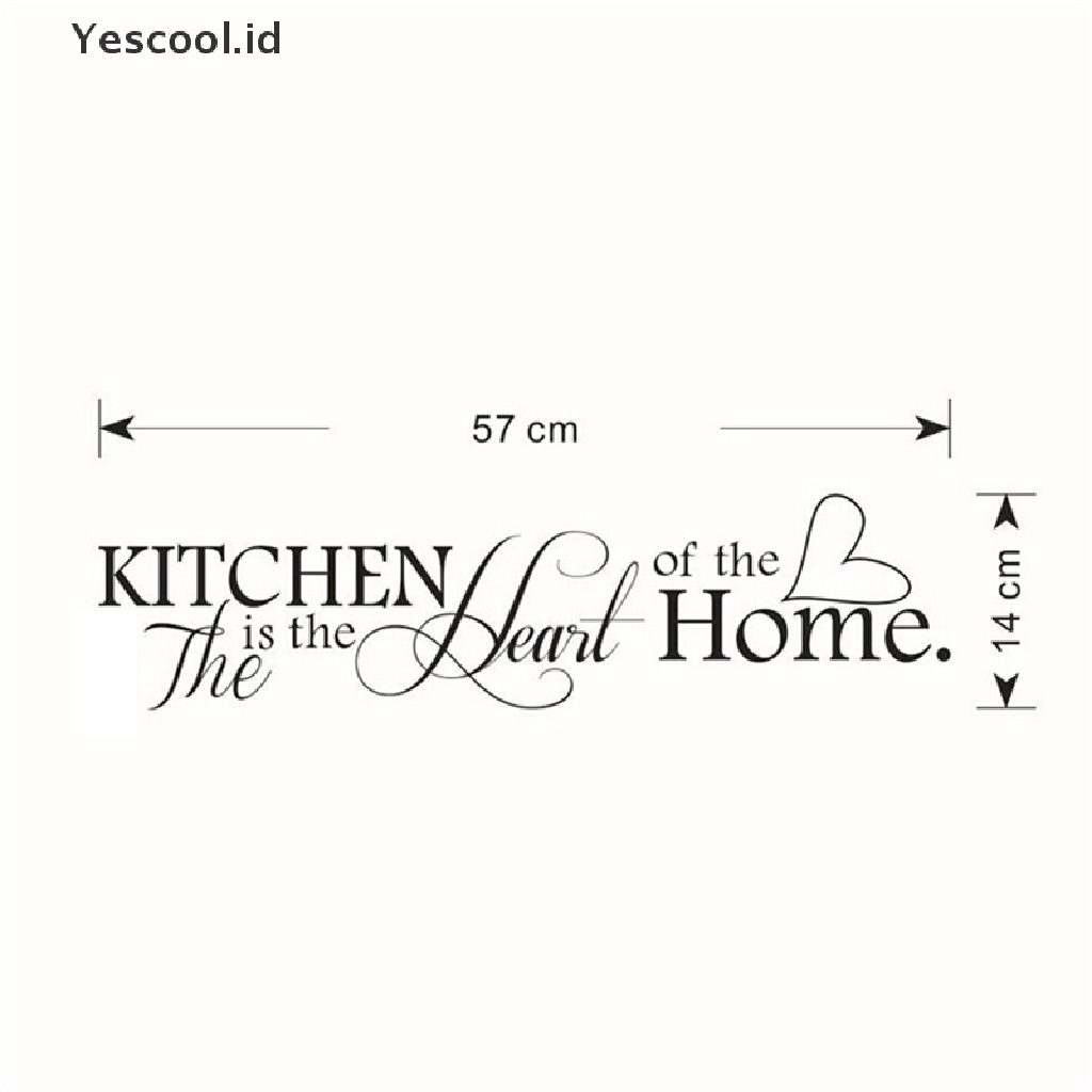 Stiker Dinding Decal Desain Quote Kitchen Is the Heart of Home Dapat Dicopot