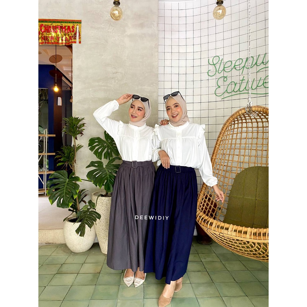 ROK KERJA PANJANG WANITA CUTTING A-LINE UNTUK FORMAL DAN CASUAL - RAMI SKIRT DEEWIDIY