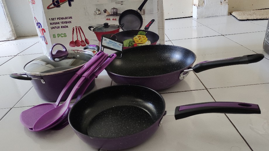 Panci Set Wajan Teflon Anti Lengket Gsf 4 Pcs  Gsf-2429 /gsf-2529 Cookware Set Non Stik Penggorengan