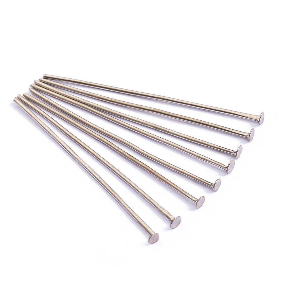 200pcs 16-45mm Flat Head Pins Gold/Silver/Copper/Rhodium Headpins For Jewelry Findings Making DIY Supplies