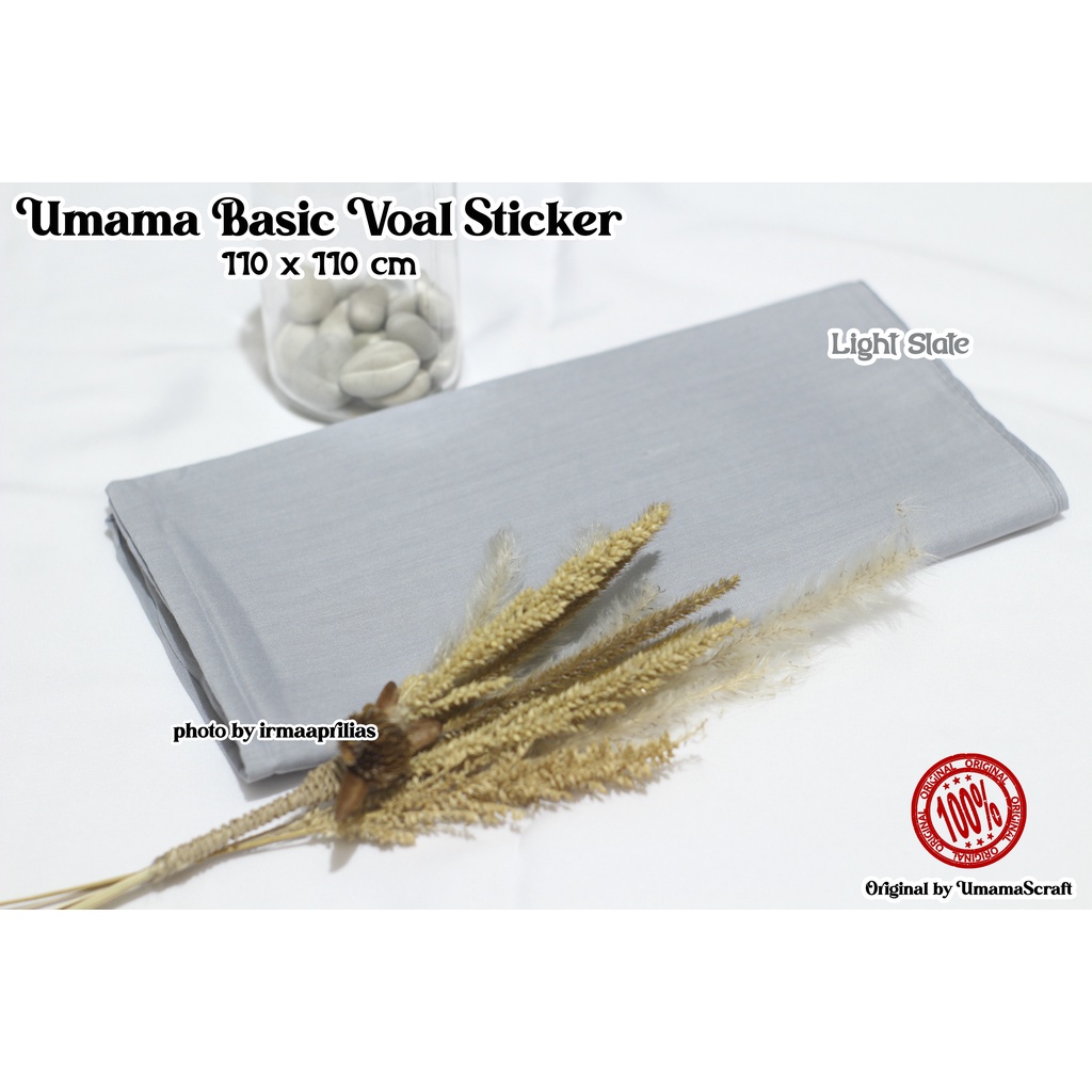 Hijab Basic Voal Umama Jilbab Segi Empat Polos Umama Kerudung Polos Segi Empat Part 2-LIGHT SLATE