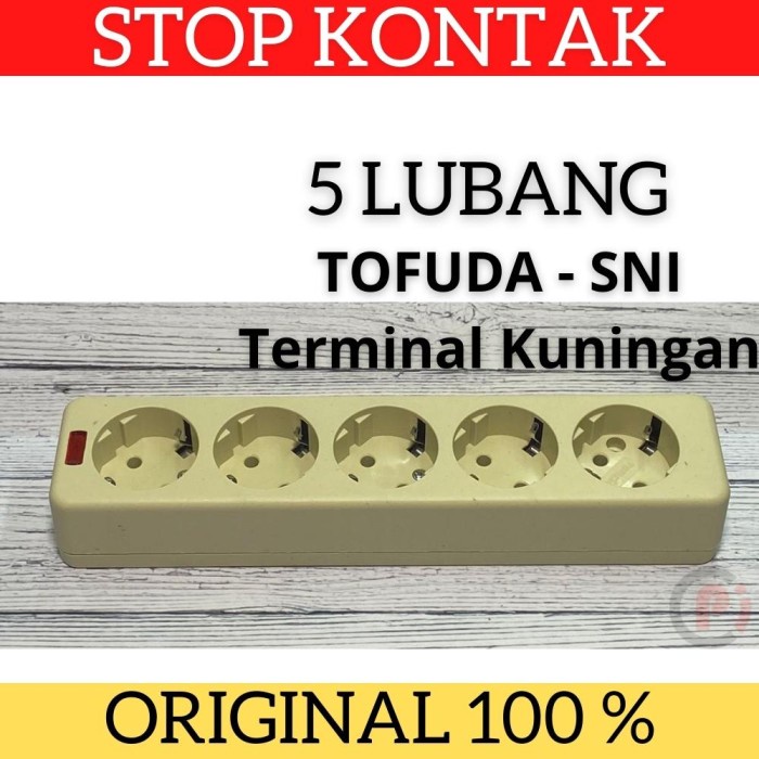 TOFUDA Stop Kontak Terminal Listrik Colokan 5L 5 Lubang Ada Indikator