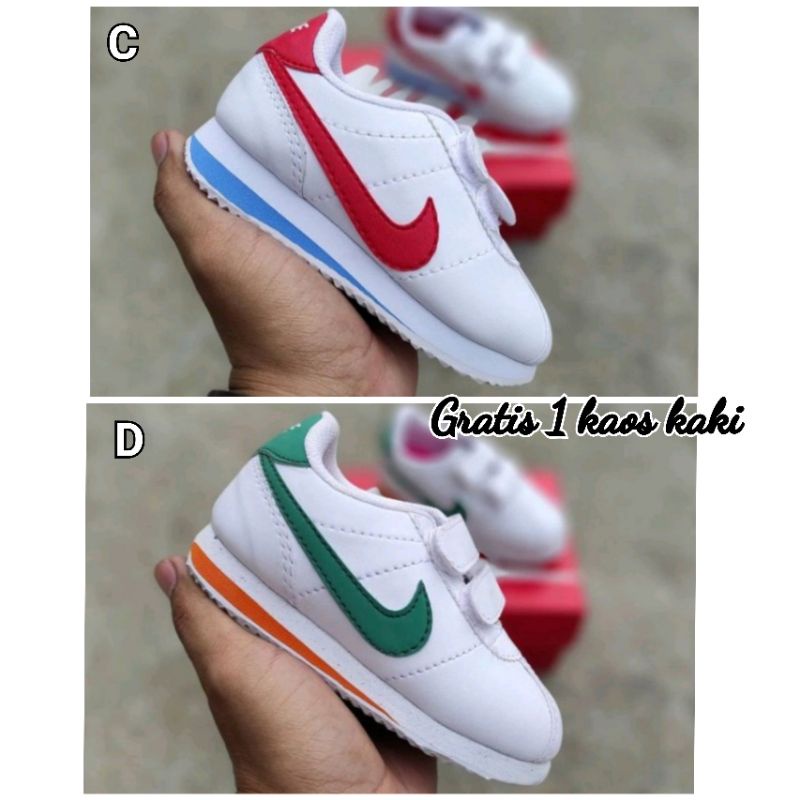 Sepatu anak nike cortez perekat laki laki dan perempuan