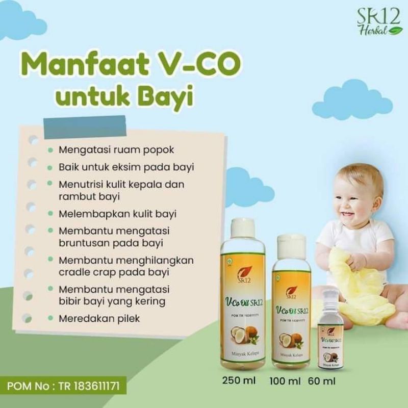 VCO SR12 MINYAK KELAPA UNTUK OBAT RUAM POPOK BAYI / Obat Biang Keringat / VCO VIRGIN COCONUT OIL / MINYAK KELAPA MURNI / VICO OIL SR12 / PENAMBAH IMUN TUBUH / SIAP NEW NORMAL