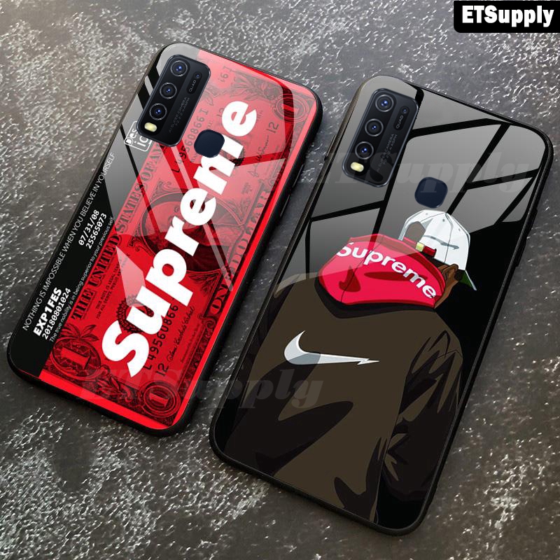 Ets Casing Case Belakang Bahan Tempered Glass Cermin Desain Supreme Untuk Vivo Y50 Y30 Y30i Y12i Y20 V20 Pro Y51 Y12s Y20s Kesing Hp Casing Shopee Indonesia