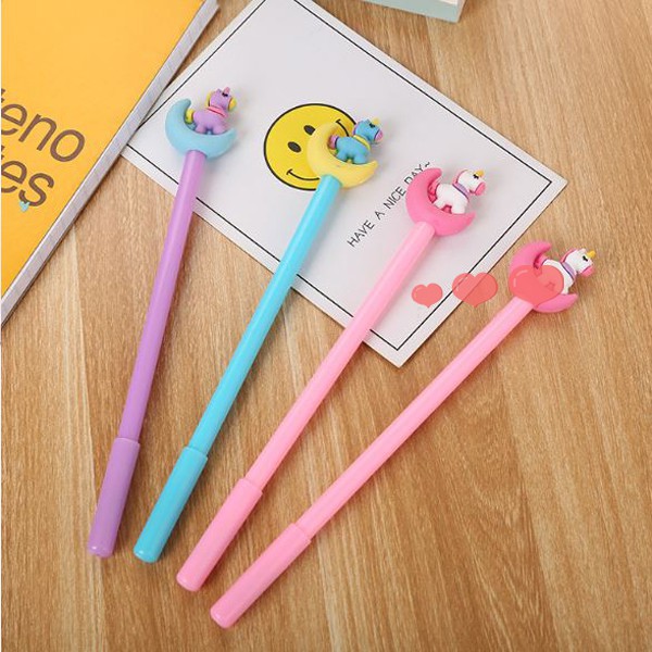 

PULPEN PENA UNICORN ON THE MOON TINTA GEL BLACK 0.38MM LUCU CUTE KARAKTER