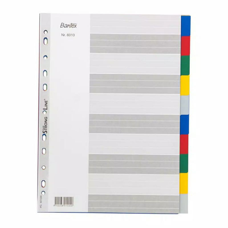 

Bantex PP Pembatas Binder Divider Size A4 10 Lembar Index Warna