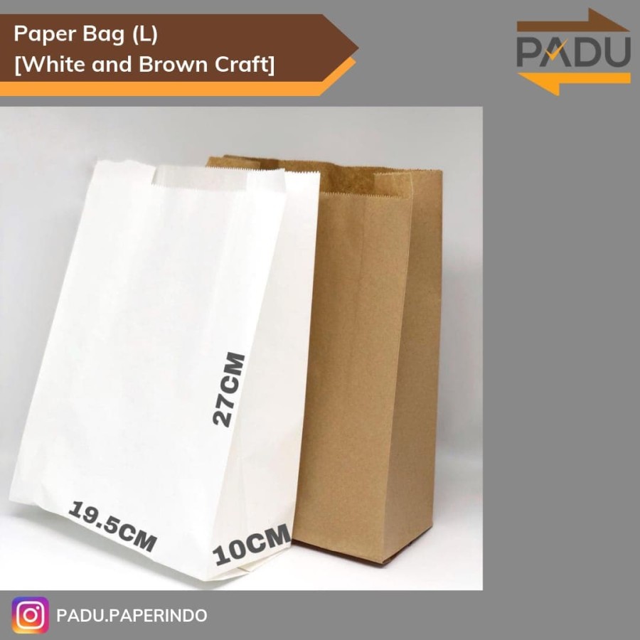 

SGS Paper Bag Kantong Kertas L Kantong Roti Fried Chicken Snack 100pcs
