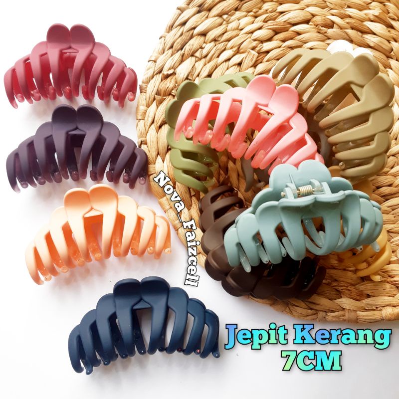 Jepit Kerang Besar Doff Glossy 7cm korea style