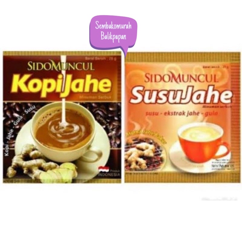 

Sidomuncul Kopi Jahe dan susu jahe 10x20gr