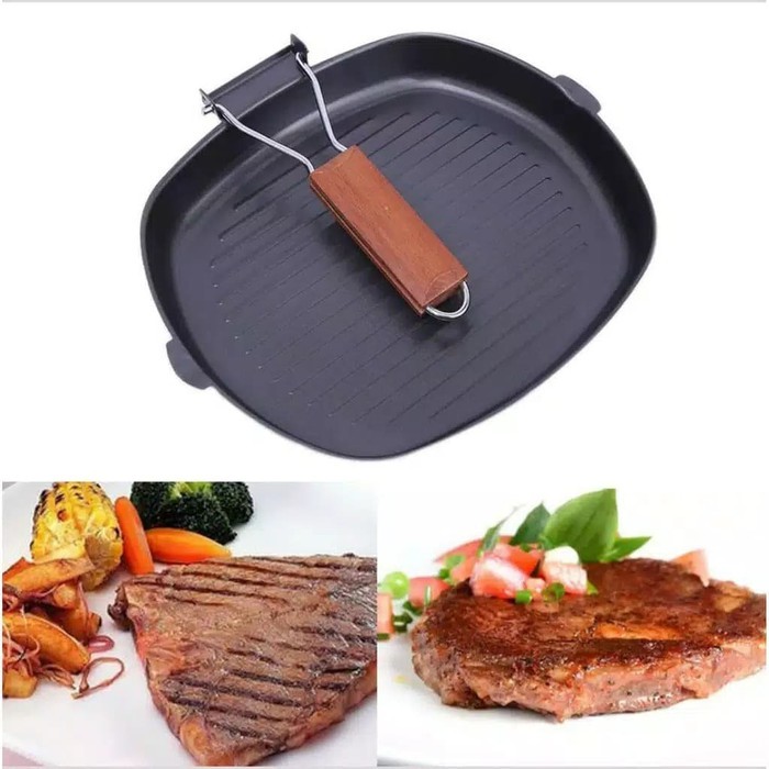 [ORIGINAL] PANCI PANGGANG UKURAN BESAR / GRILLPAN 20CM / GRILL PAN / PEMANGGANG BBQ SERBAGUNA