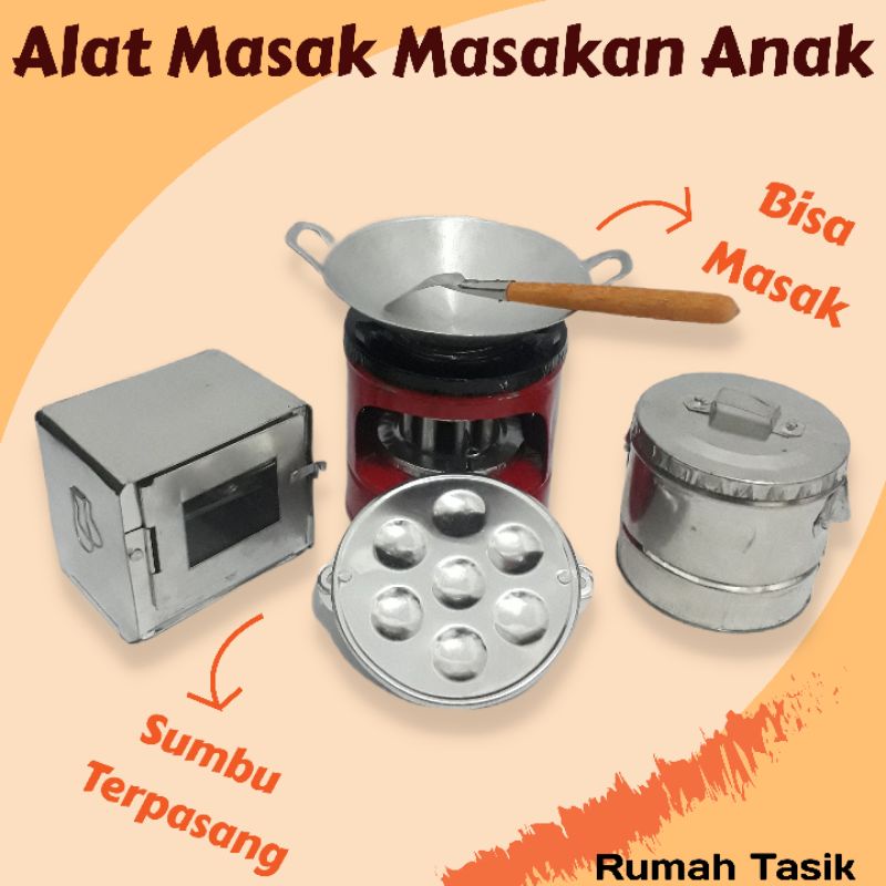 Kompor Mini Mainan Masak Masakan Anak Tradisional Paket Kukus