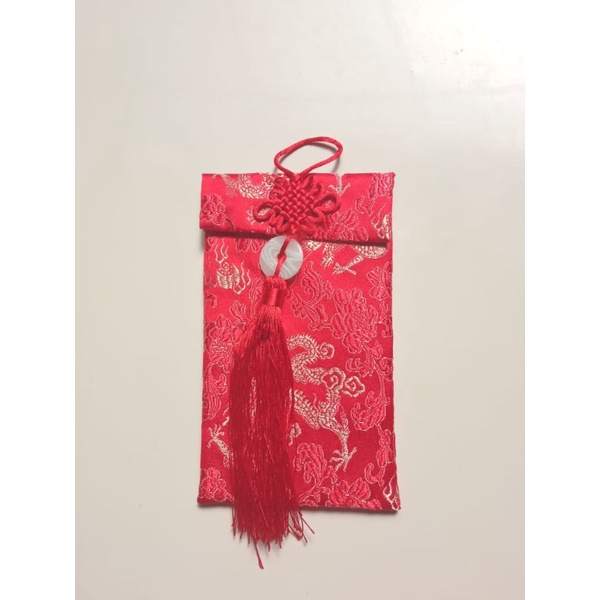 angpao merah dompet amplop imlek kain damask chinese new year potrait