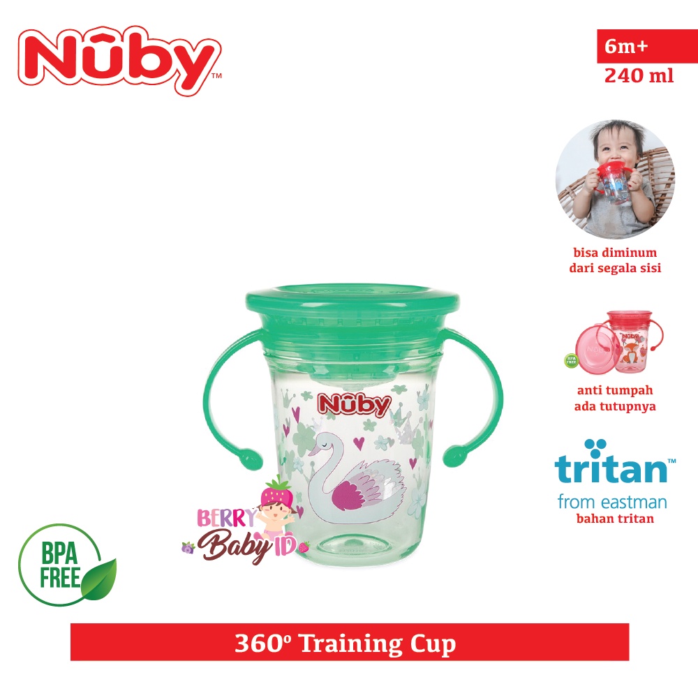Nuby Tritan Wonder Cup With Handle Glitter Gelas Training Cup Bayi Berry Mart