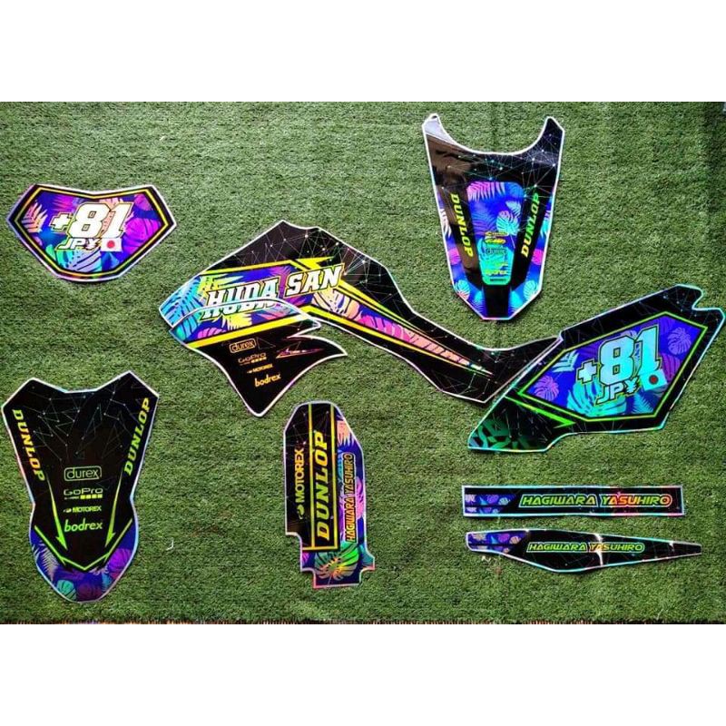 Dekal sticker crf hologram pelangi