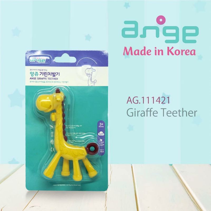 Mom Ange Giraffe Teether | Gigitan Bayi 3m+ | Teether Jerapah | Mainan Gigi Bayi Teething Toys