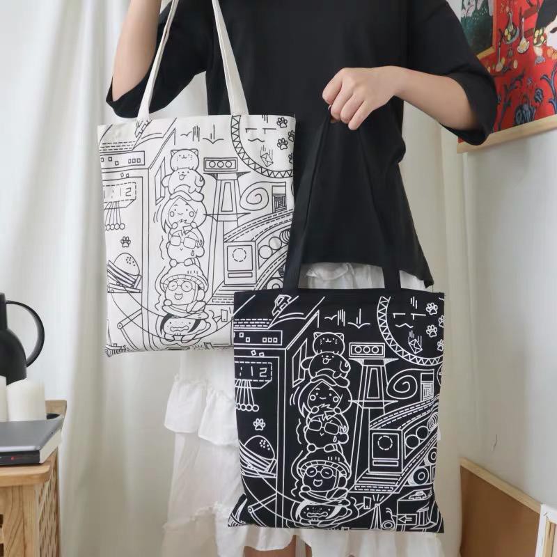 FINOM KARTUN - Tote Bag Wanita Korean Style