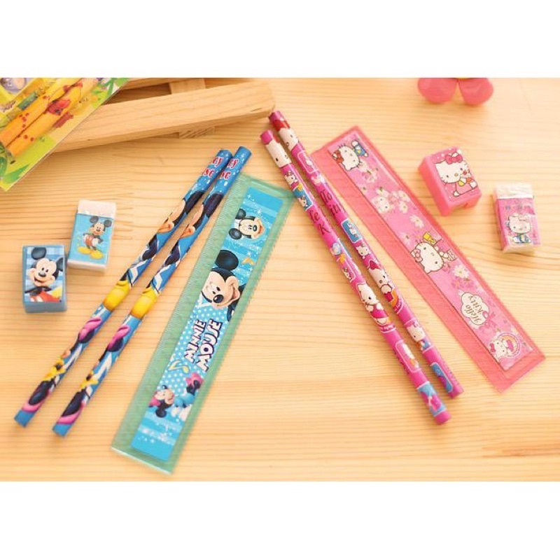 Stationery Alat Tulis set 5 in 1 Karakter Kartun Souvenir Pesta ulangtahun