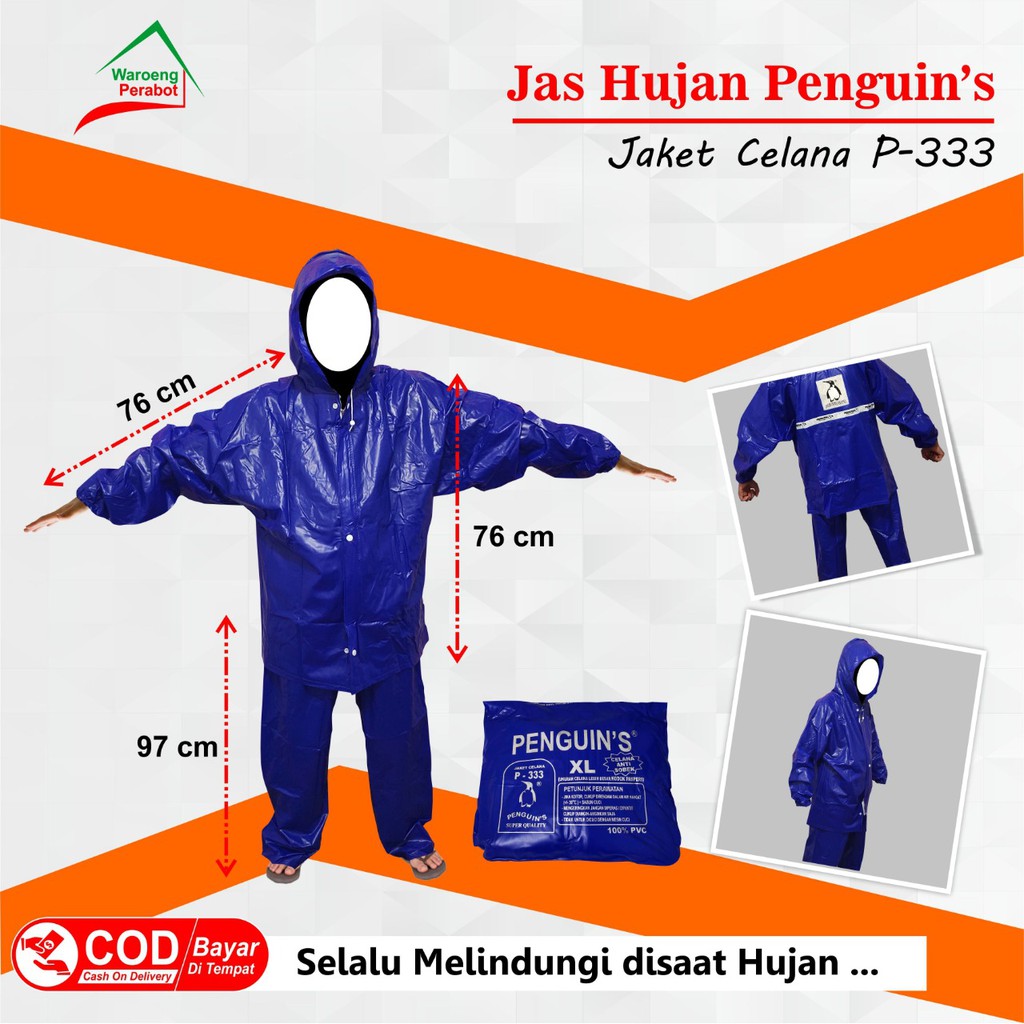 JAS HUJAN JAKET CELANA PINGUIN