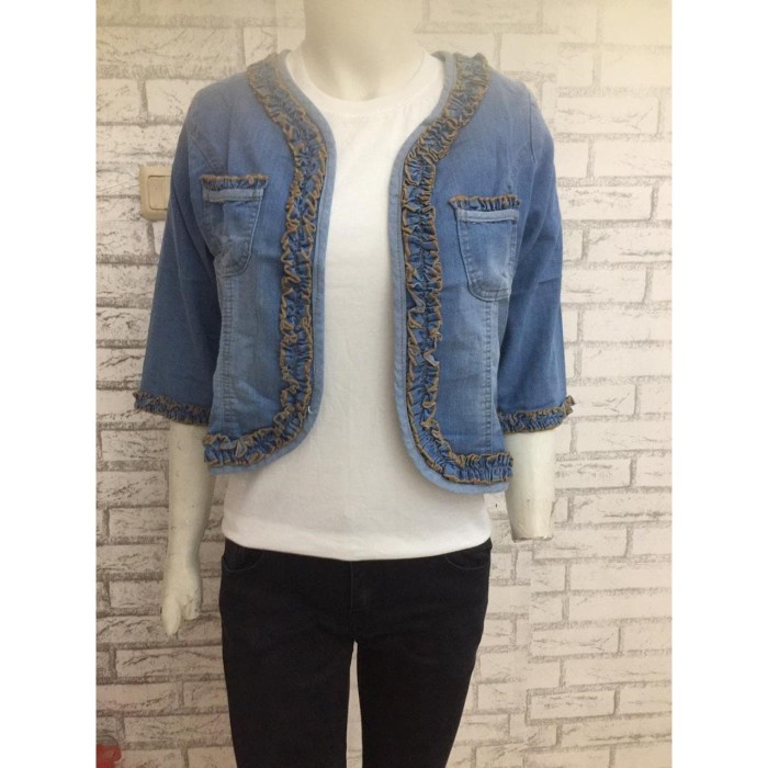 Jaket Wanita ROMPI JEANS JAKET WANITA TERBARU(T2G7) ORIGINAL Jaket Wanita Korea Hoodie Wanita Jaket 