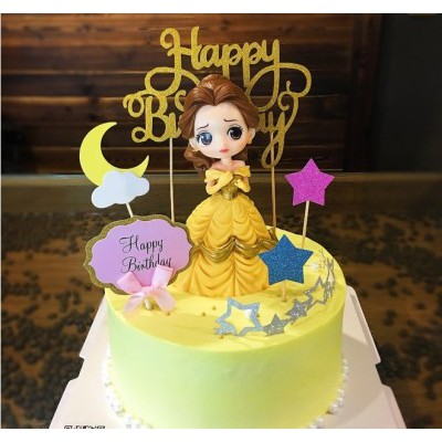 1pc Topper Kue Desain Princess Alsa Snow White Sofia Cinderella Untuk Dekorasi Ulang Tahun