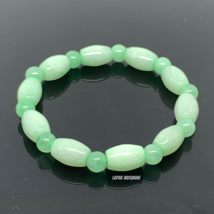 [Bayar di Tempat] Gelang Pria Wanita Batu Giok Burma Asli Natural