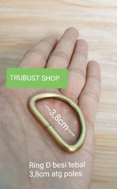 Ring d tas ukuran 3,8cm besi tebal warna atg poles jual per 1pc