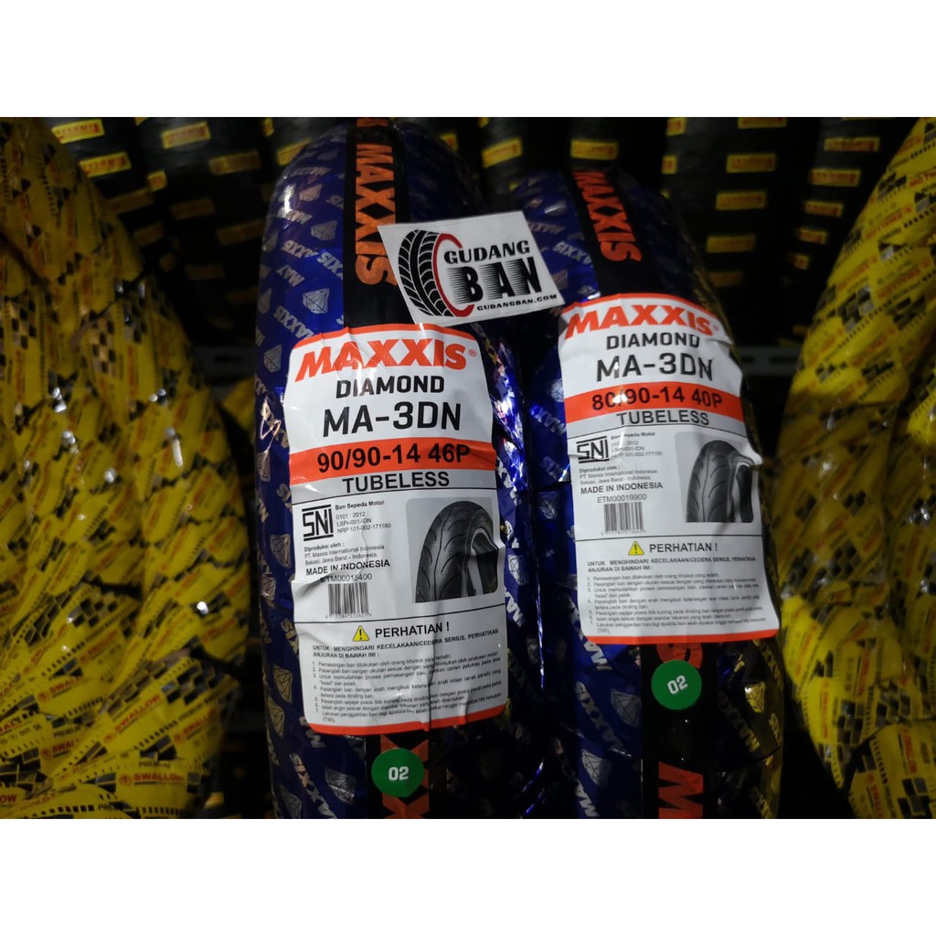 Paket Ban Luar Motor Maxxis Diamond 80 90 14 & 90 90 14