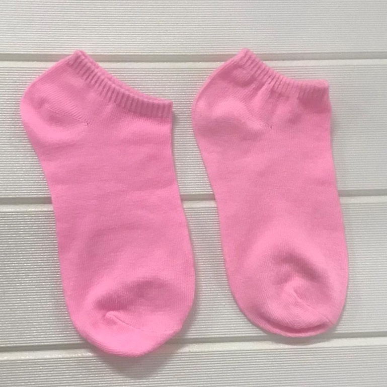 ✧YUKSHOPING✧ Kaos Kaki Fashion Wanita Pria Murah Kaus Motif Semata Kaoskaki Ankle Socks Pendek-POLOS PINK