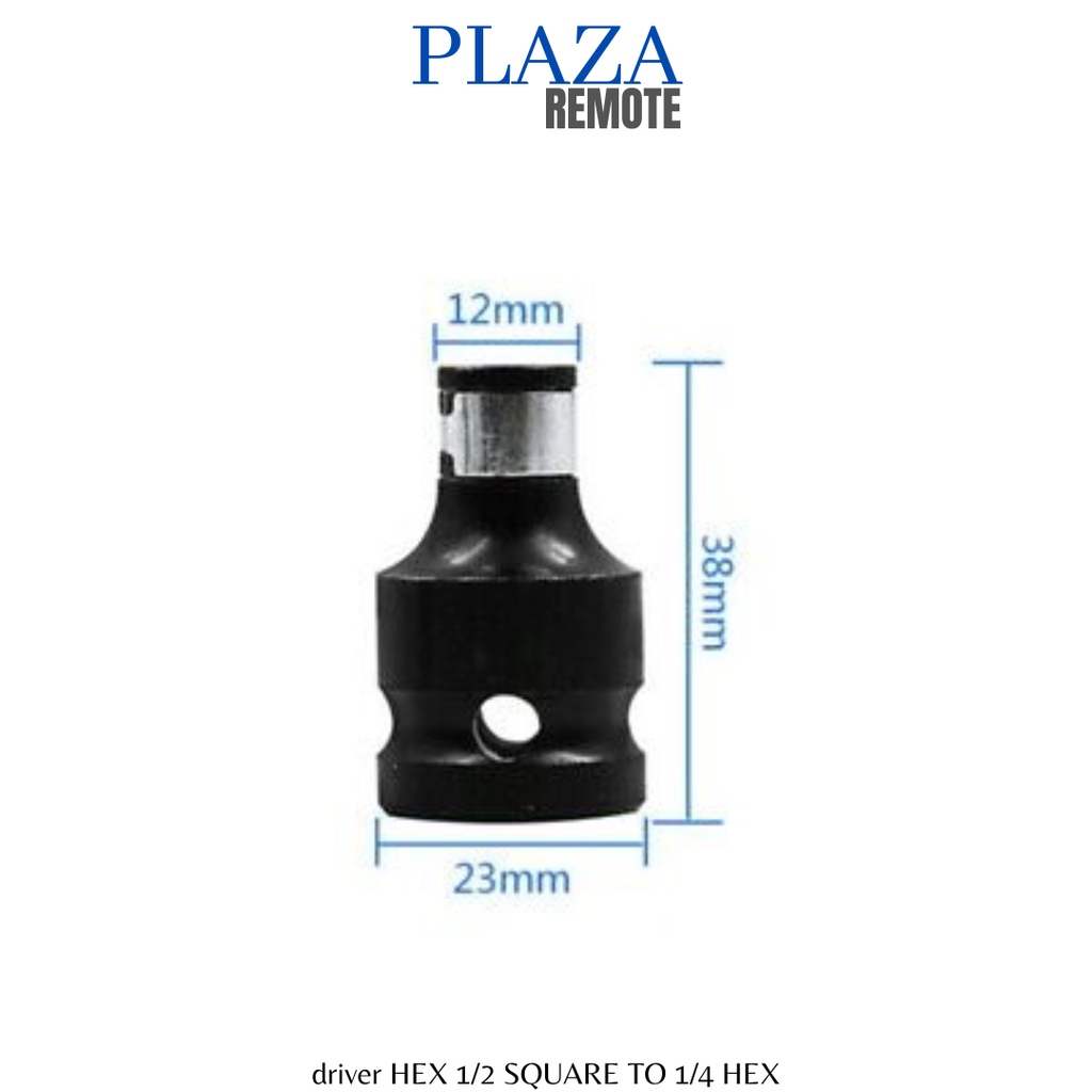 DRIVER HEX SOCKET ADAPTOR KONEKTOR 1/2&quot; SQUARE TO 1/4&quot; HEX MAGNETIC