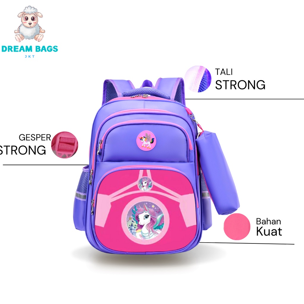 Ransel Anak Perempuan Import DB-631 Tas Anak SD Perempuan