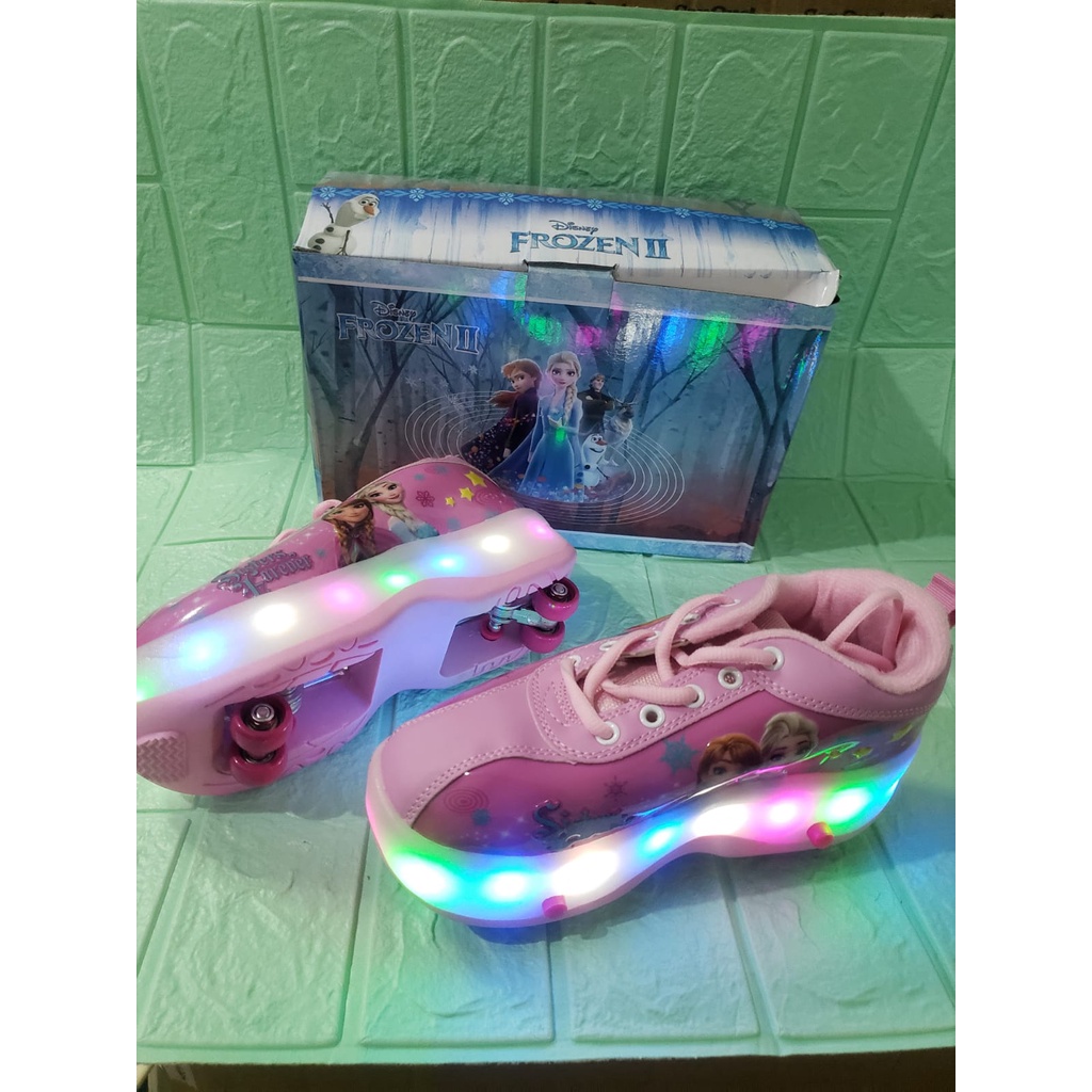 Sepatu Roda anak LED KELILING Frozen,LOL,Princess,Little Pony