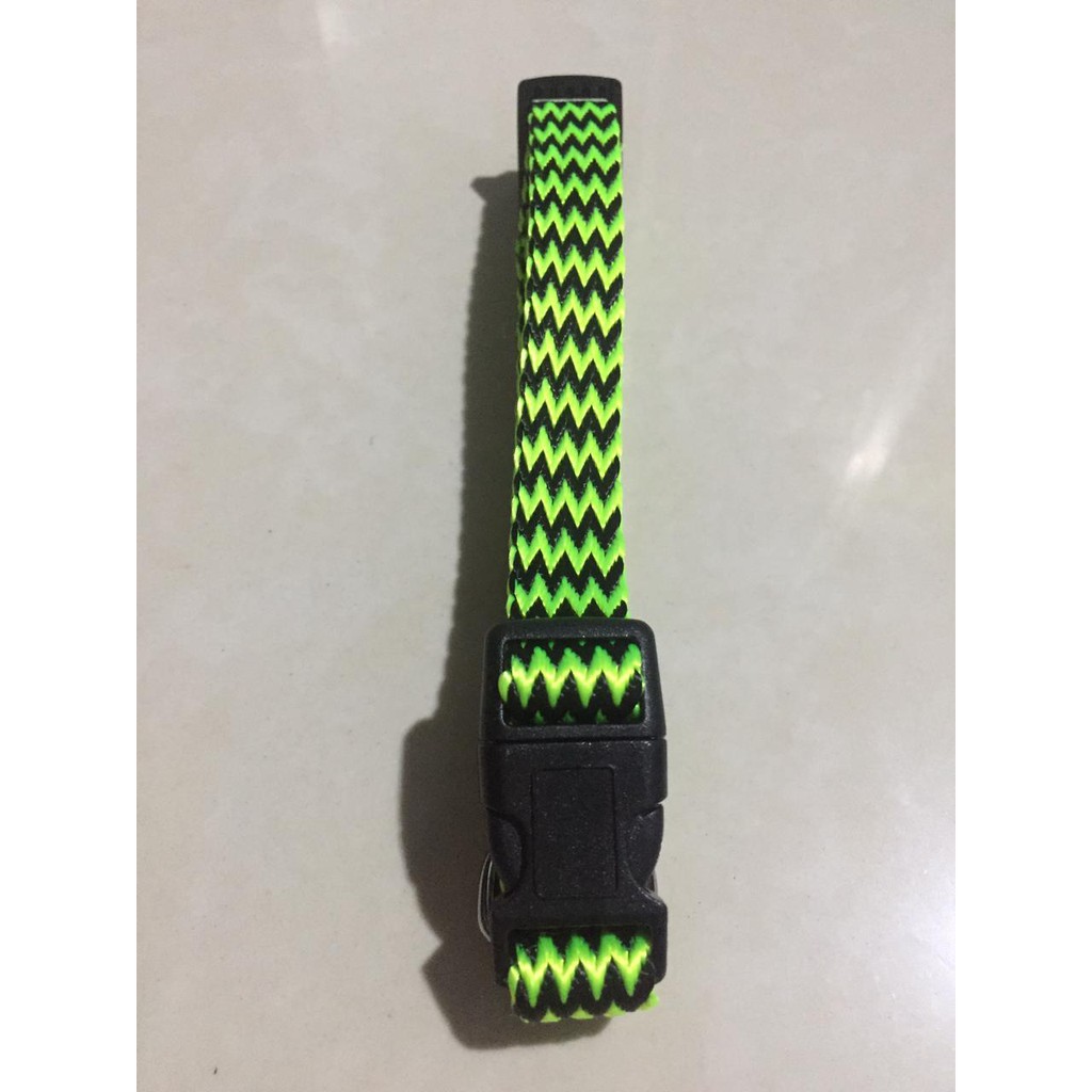 368553 Tali Leher Nylon Warna Motif Gerigi Kucing Anjing Lebar 1.5cm