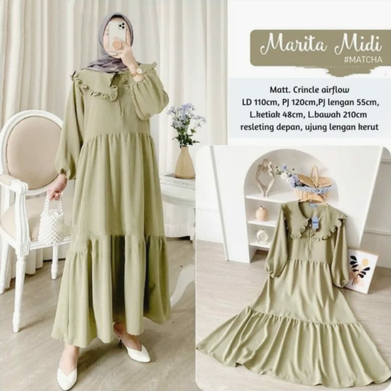 LONGDRESS RAYON KDI GAMIS KERAH NAGITA KEKINIAN RAYON ADEM