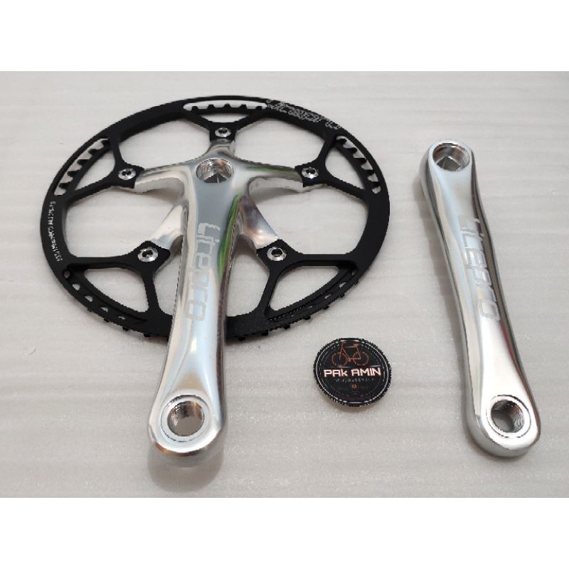 Crankset Litepro Siver BB Kotak Chainring 53T Hitam