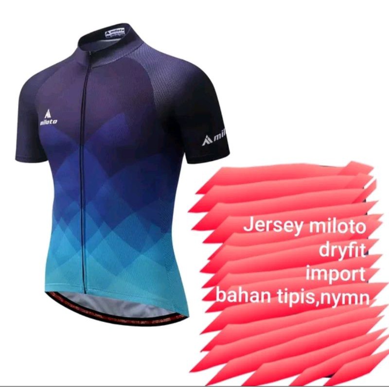 Jersey Baju Sepeda Import Seragam Bersepeda Bahan Material Kain Dryfit Cocok Sepeda Roadbike Balap Road Bike MTB Seli Lipat Folding Bike