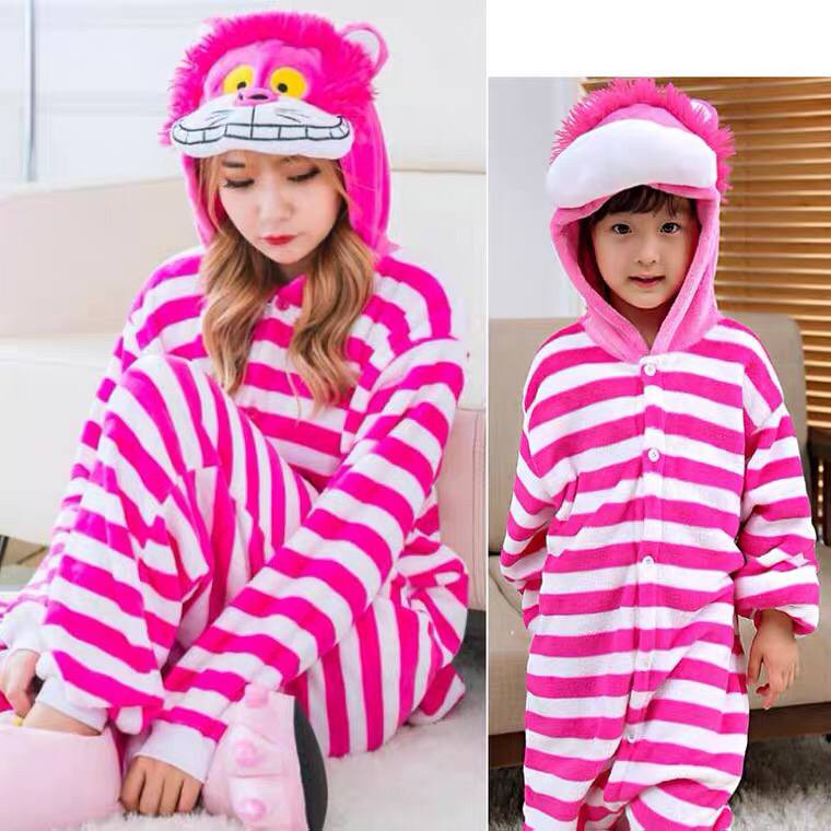 KOSTUM ONESIE KUCING CHESHIRE CAT PIYAMA COSPLAY ANAK BAJU TIDUR IMPOR