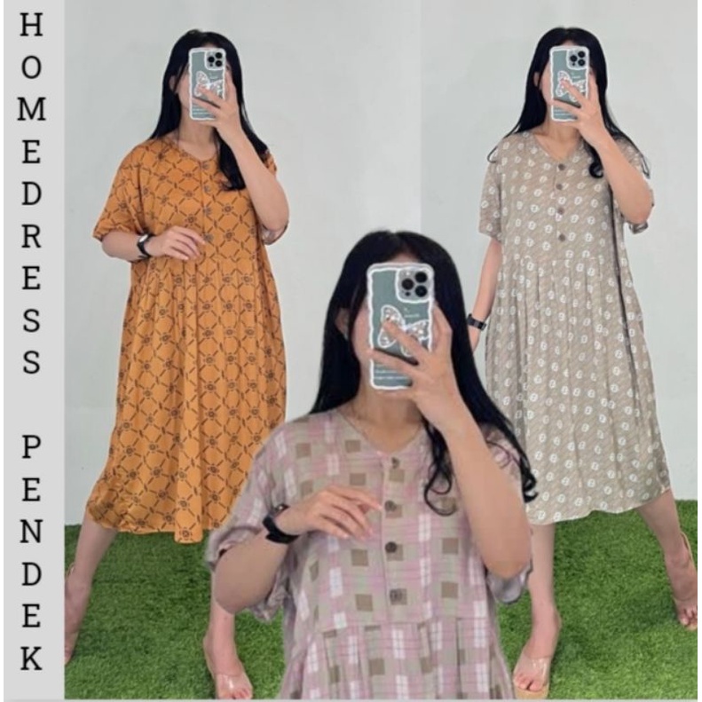 Daster Busui Kancing Depan Motip Kekinian /  Dress Pendek / Gendis Home Dress / Daster Viral / Homed
