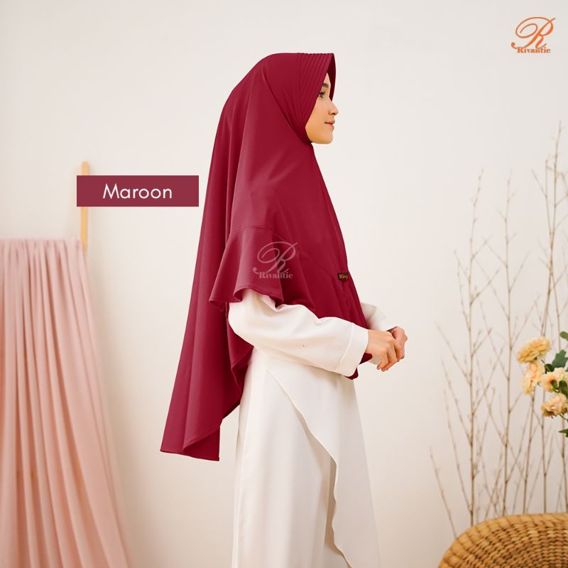 PROMO Kerudung Rivantie claudia M / kerudung instan / Jersey creb-MAROON