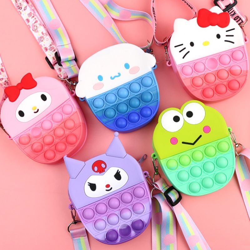TAS SELEMPANG POP IT KEROPPI | HELLO KITTY | MELODY | CINNAMOROLL