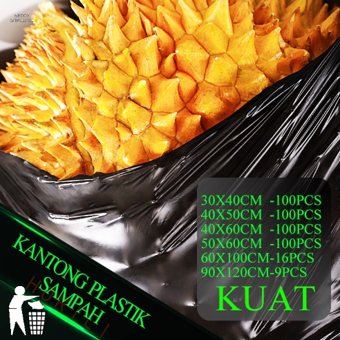 Kantong Plastik Sampah Ukuran 30x40cm Trash Bag ISI 100 PCS Hitam 30 micro