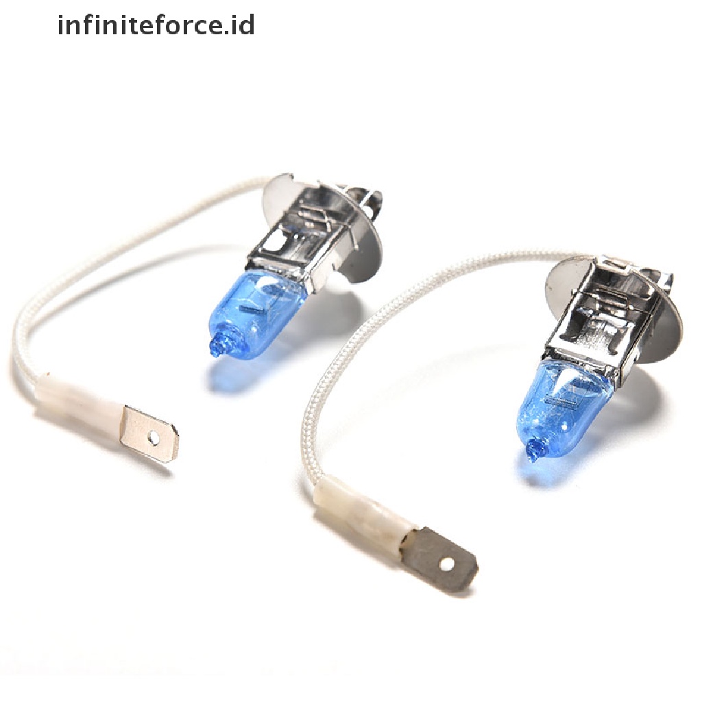 (infiniteforce.id) 2pcs Lampu Depan Mobil Halogen LED H3 100W 12V Warna Putih