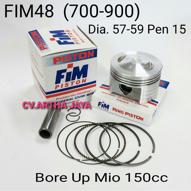 PISTON KIT FIM FIM48 BORE UP YAMAHA MIO / MIO SPORTY / MIO NEW / MIO KARBU / NOUVO ( 57 / 57,5 / 58 / 58,5 / 59 ) ( PEN 15 / PIN 15 )-3