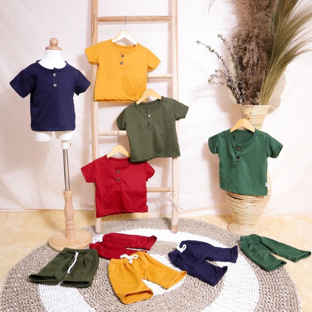 SETELAN ARSY SETELAN  SETELAN KANCING BAHAN BABY TERRY UNISEX 1-5 TAHUN