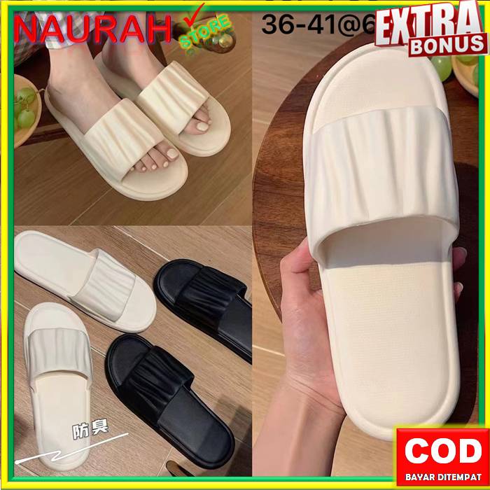 SANDAL BALANCE 037 SENDAL SLOP PUTIH HITAM ORIGINAL JELLY IMPORT NYAMAN AWET SOL ANTI SLIP