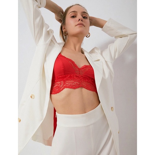 Bralette H&M Flower Lace Red