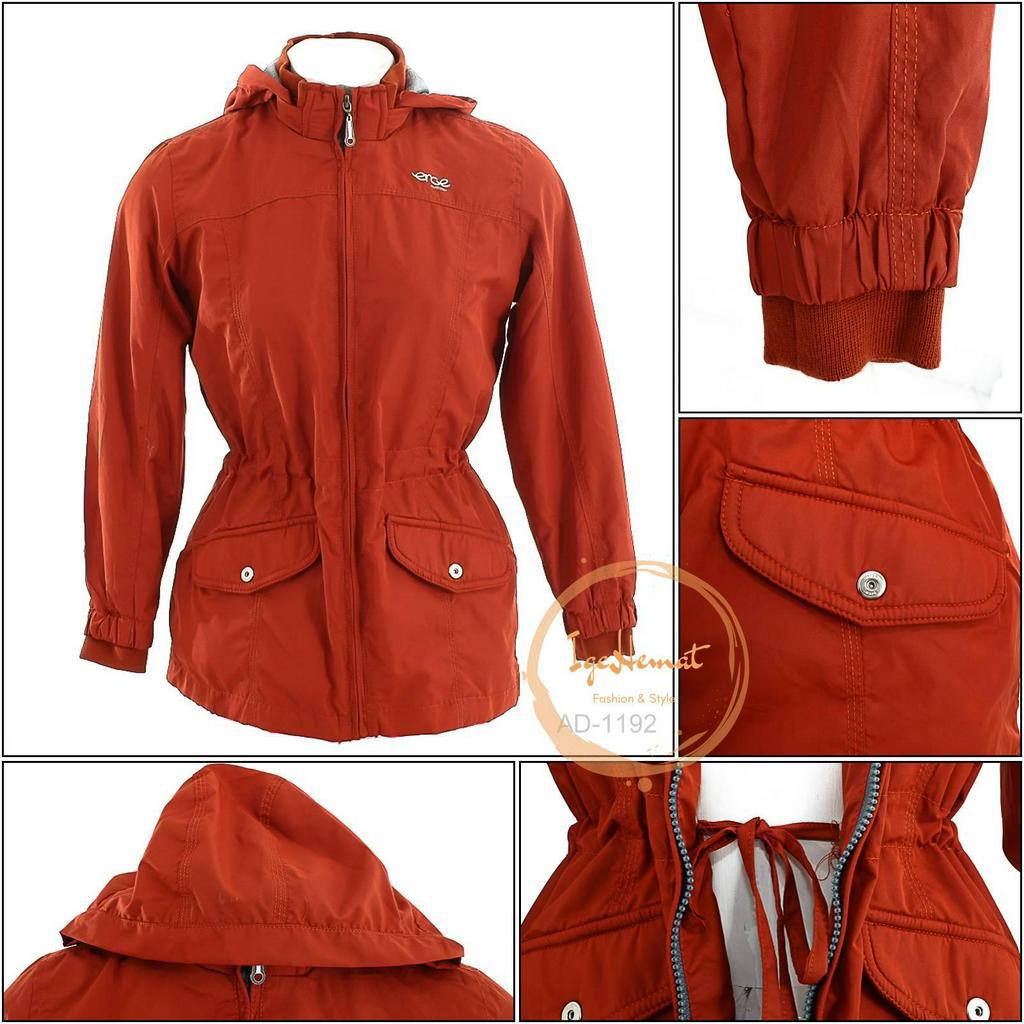 JAKET PARASIT PARKA PEREMPUAN ORANGE ERCE 2XL-4XL[AD1192]