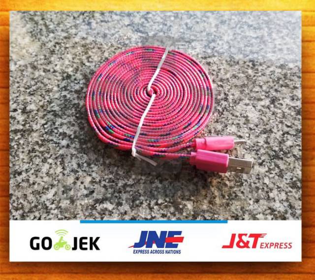 Kabel Data Micro V8 Tali sepatu 3 Meter / kabel data tali sepatu